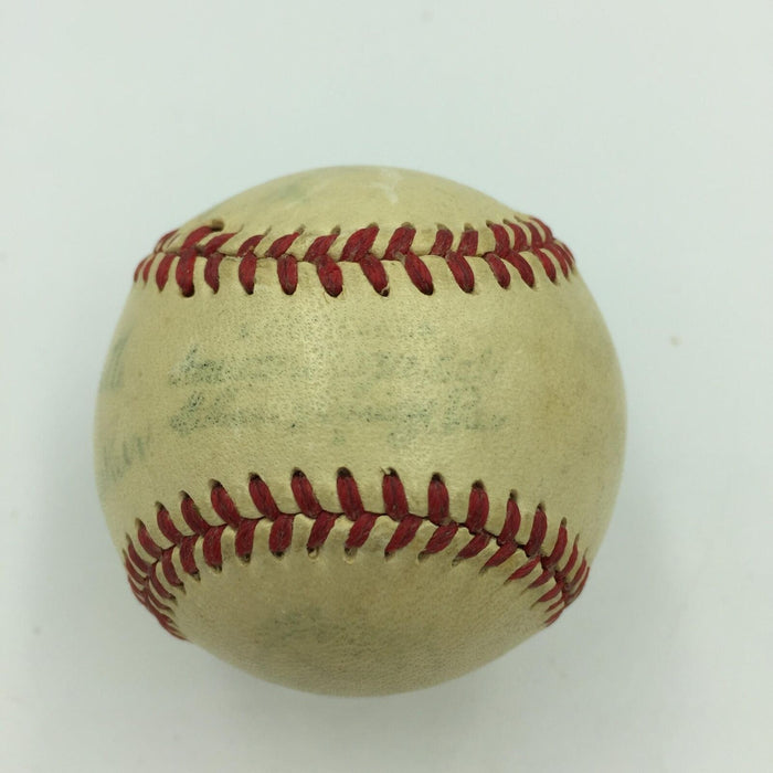 Extraordinary Mickey Mantle 1952 Rookie Signed "Yankees" Mini Baseball JSA COA