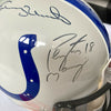 Johnny Unitas & Peyton Manning Signed Indianapolis Authentic Full Helmet JSA