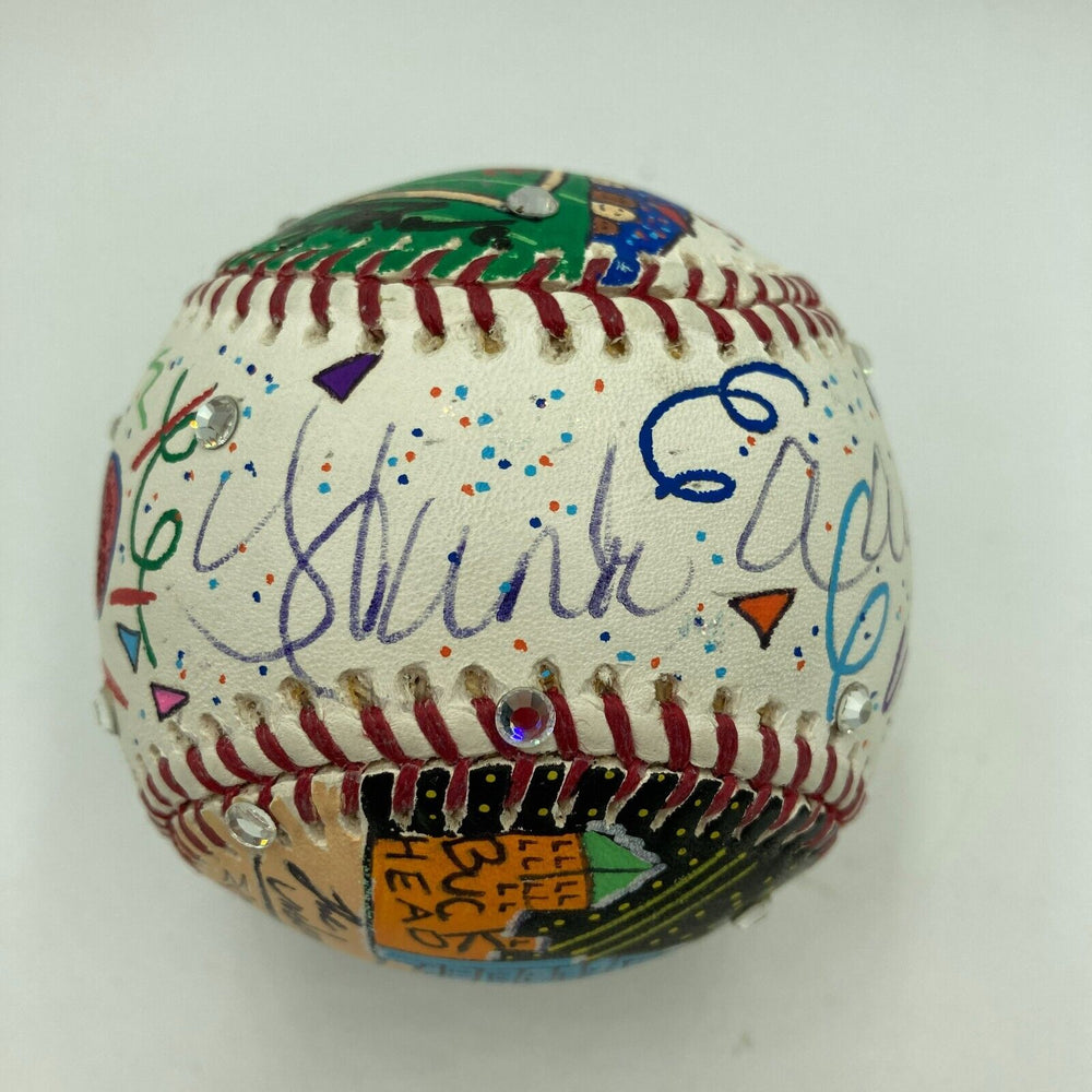 Hank Aaron Signed Charles Fazzino Hand Painted Pop Art Baseball Steiner