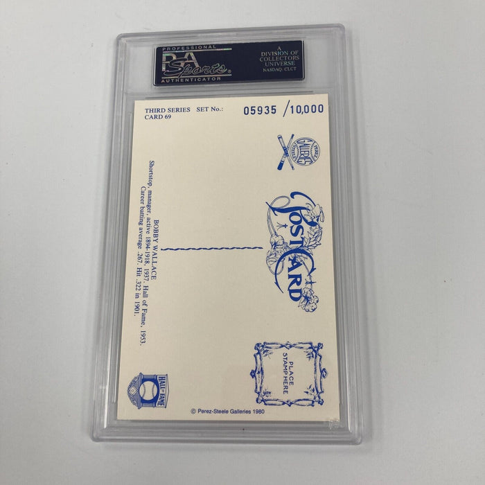 Bobby Wallace Signed Hall Of Fame Perez Steele Postcard Cut Signature PSA DNA