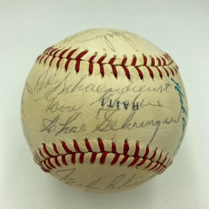 Jackie Robinson Willie Mays Hank Aaron Hall Of Fame Multi Signed Baseball JSA