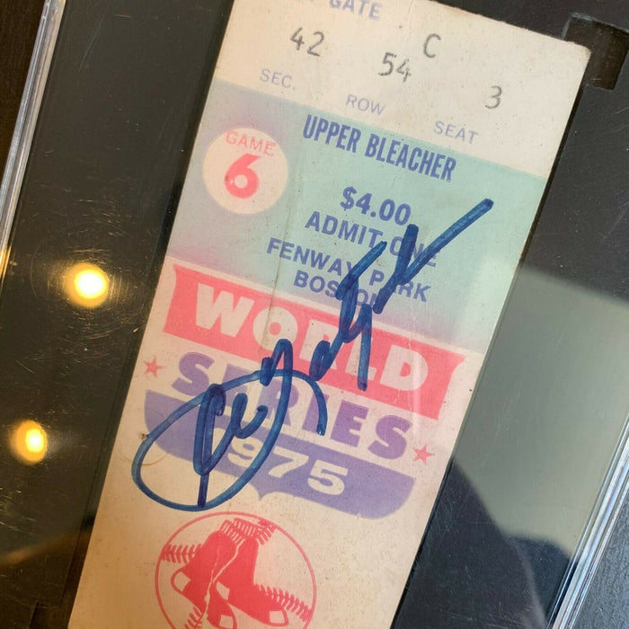 Carl Yastrzemski Signed 1975 World Series Ticket Carlton Fisk Home Run SGC
