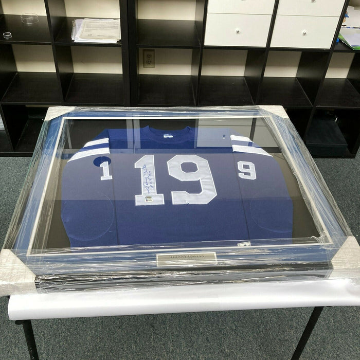 Johnny Unitas Hall Of Fame 1979 Signed Baltimore Colts Jersey Framed Beckett