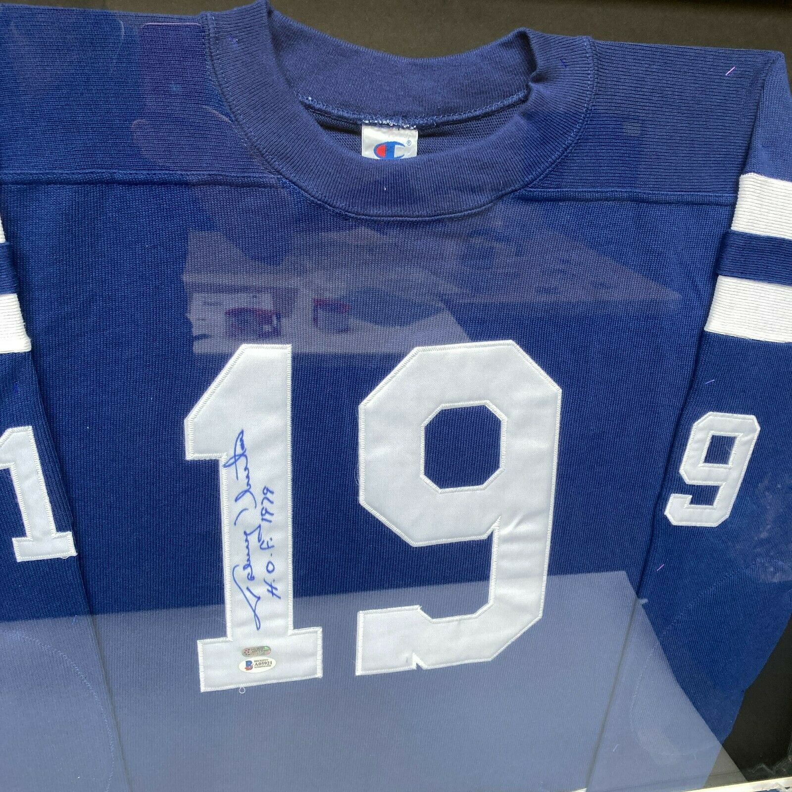 Johnny Unitas Signed Colts Custom Framed Cut Display with Jersey