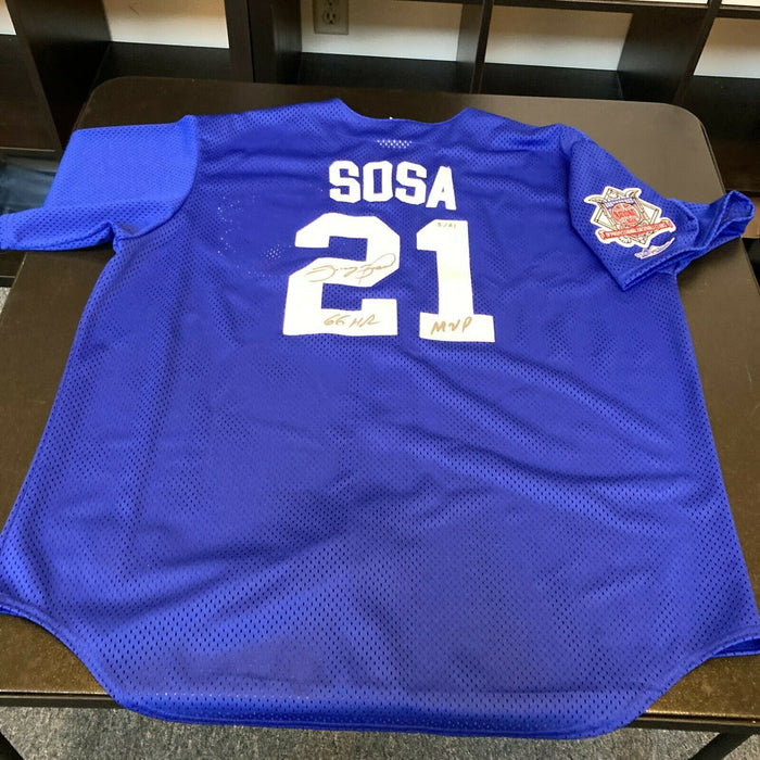 Sammy Sosa 66 Home Runs MVP Signed 1998 Chicago Cubs Game Model Jersey JSA COA