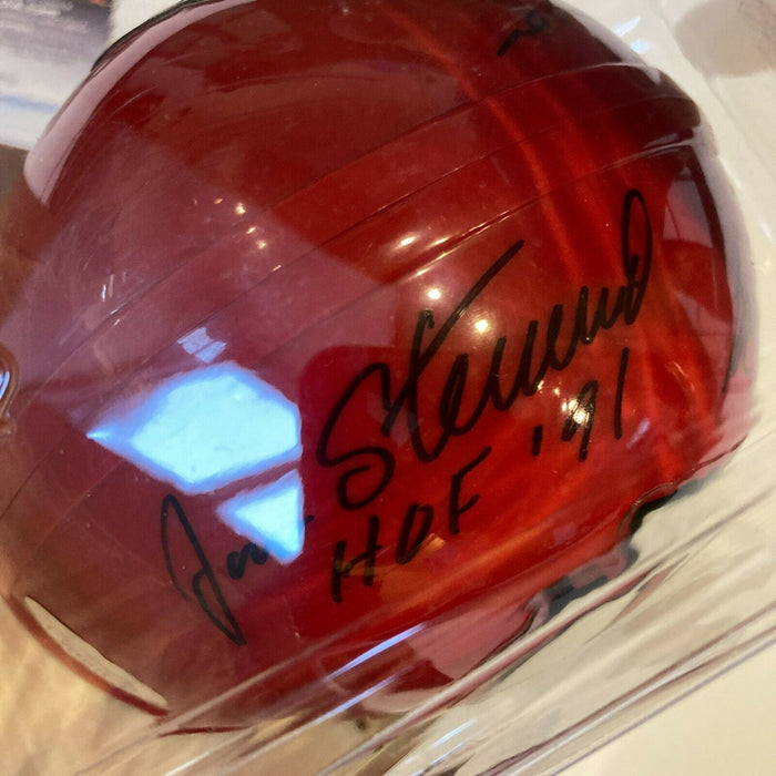 Len Dawson Bobby Bell Jan Stenerud HOF Signed Kansas City Chiefs Mini Helmet JSA