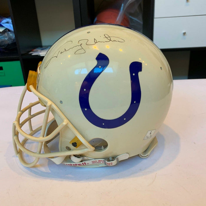 Vintage Johnny Unitas Signed Authentic Full Size Colts Game Model Helmet JSA COA