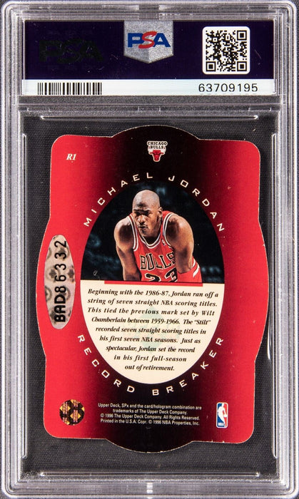 1996 SPx Record Breaker Michael Jordan AUTO /250 PSA Auto 10 UDA Upper Deck COA