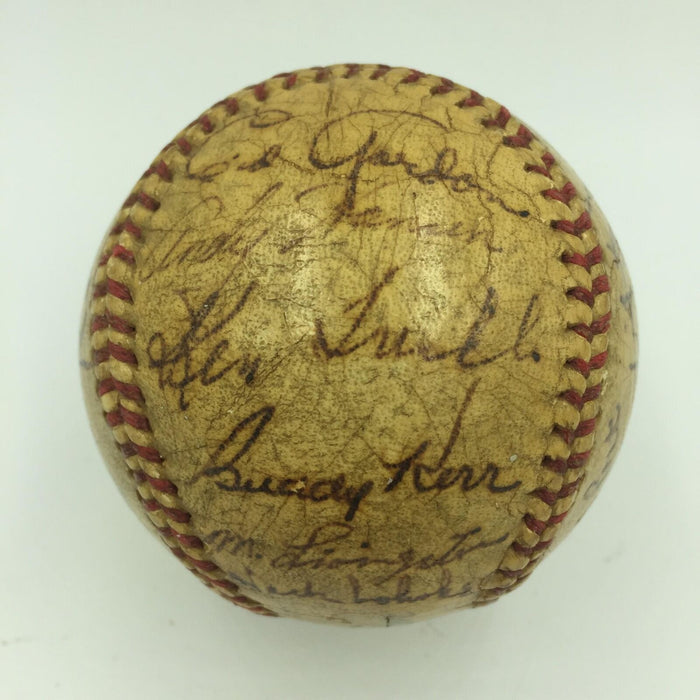 1947 New York Giants Team Signed Baseball 24 Sigs With Ernie Lombardi JSA COA