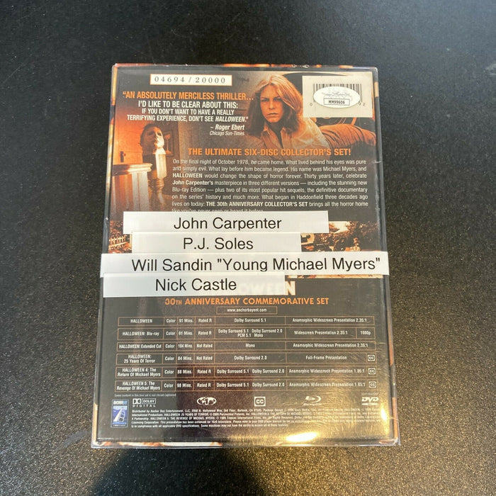 Halloween Cast Signed DVD Set John Carpenter PJ Soles Will Sandin Castle JSA