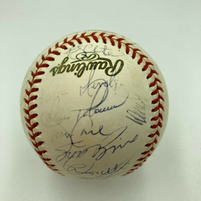 2000 New York Yankees World Series Champs Team Signed Baseball Derek Jeter PSA