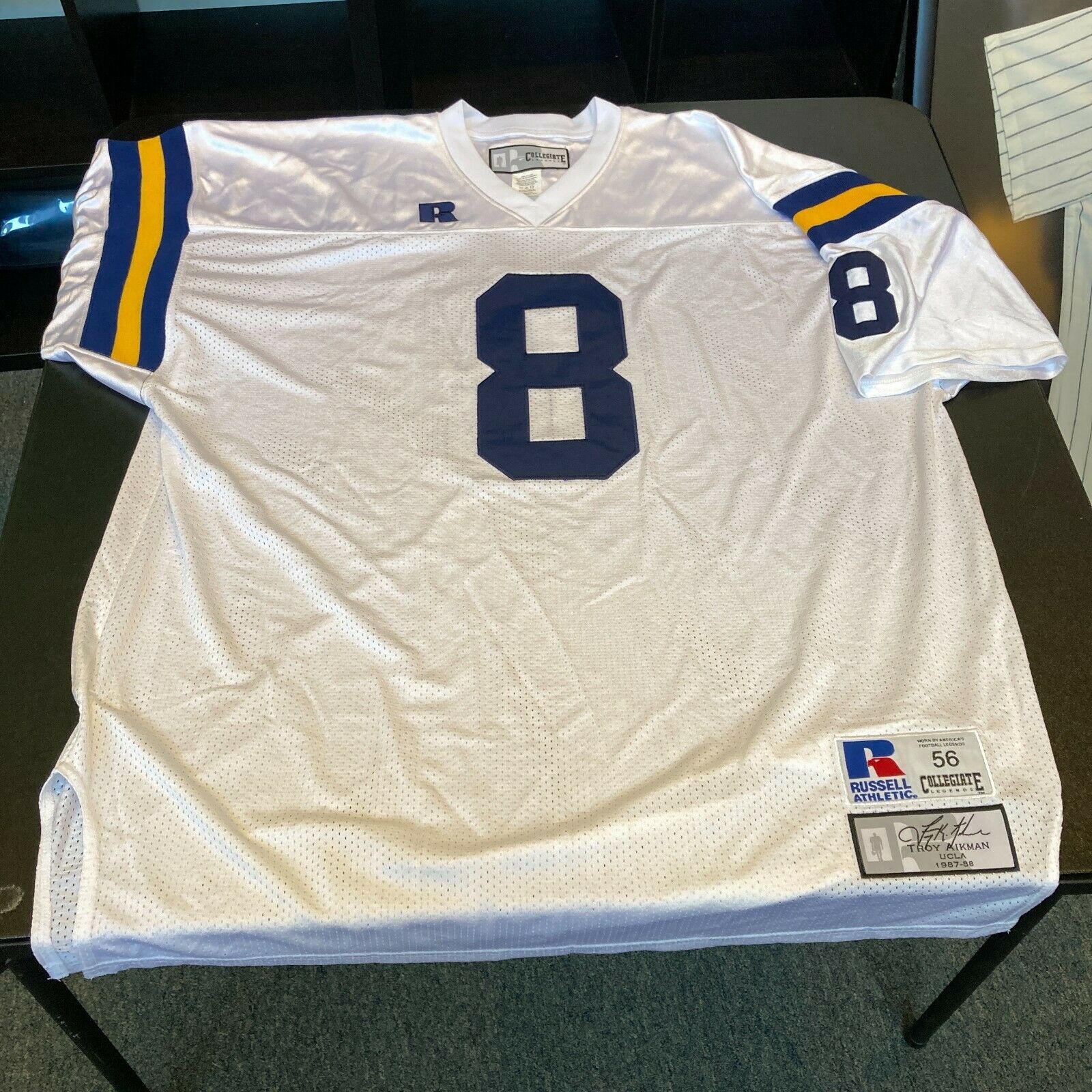 Troy Aikman Signed Autographed UCLA Bruins #8 Blue Jersey JSA