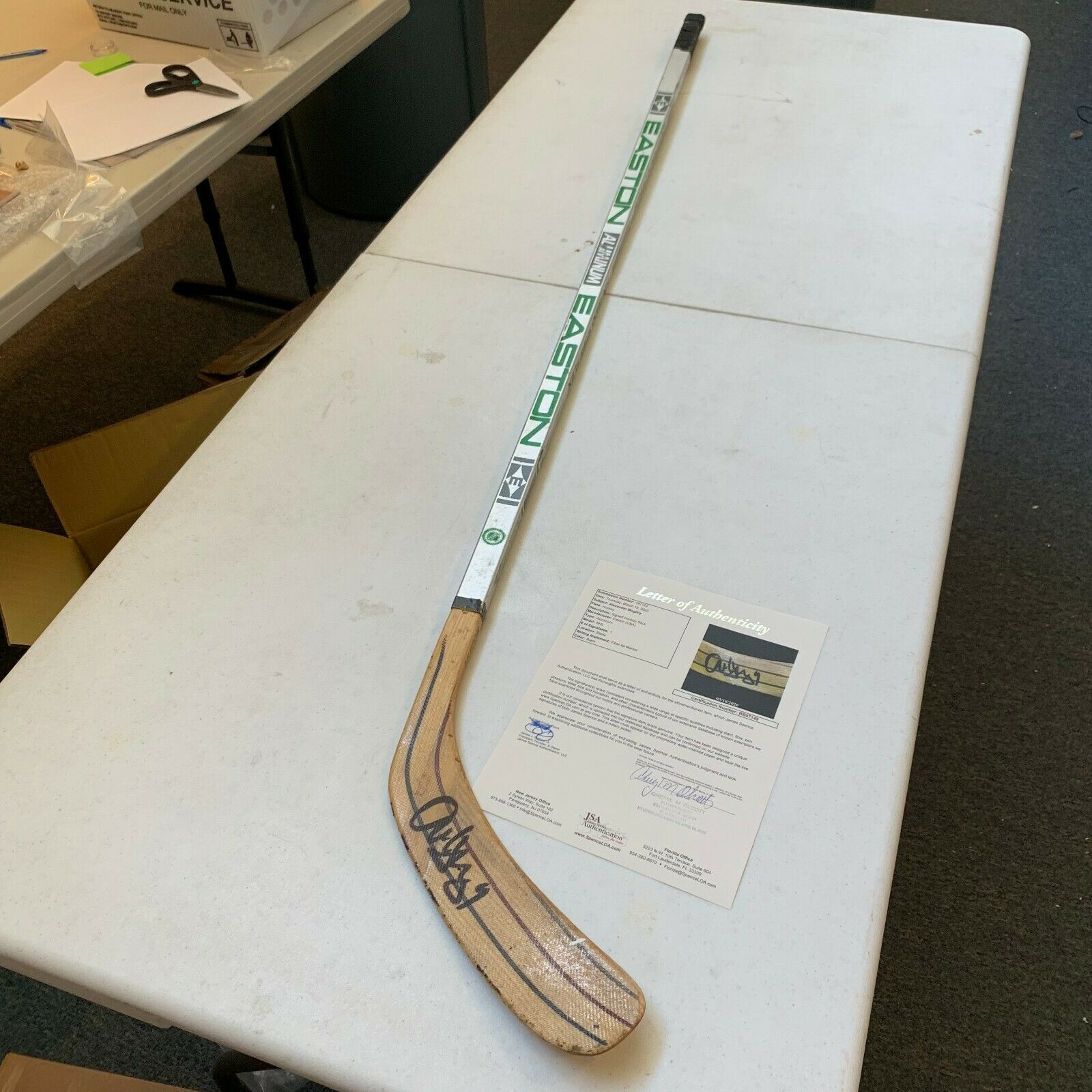 Alexander Mogilny Signed Game Used Easton Hockey Stick With JSA COA