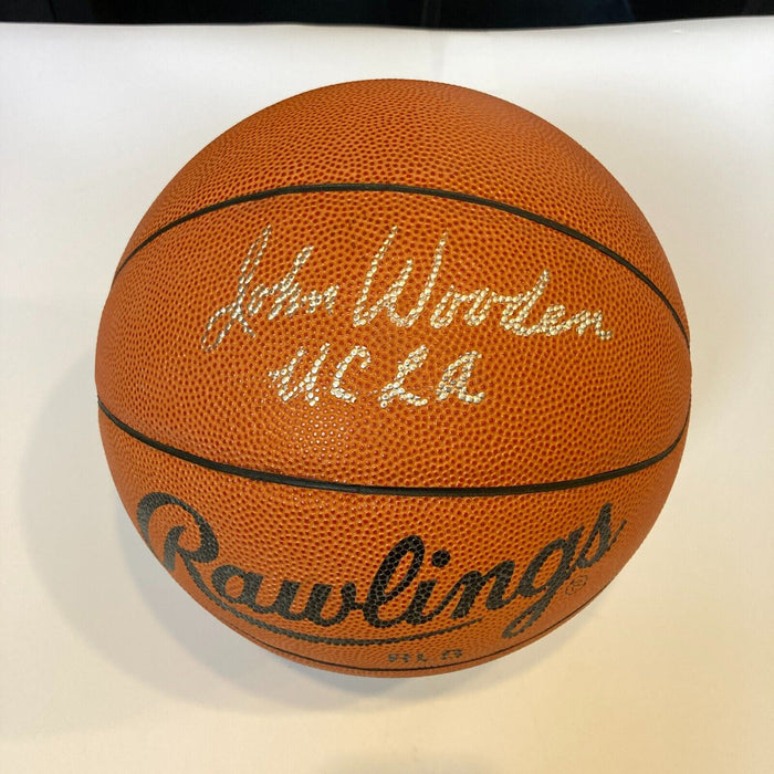 John Wooden "UCLA" Signed Rawlings NCAA Basketball JSA COA