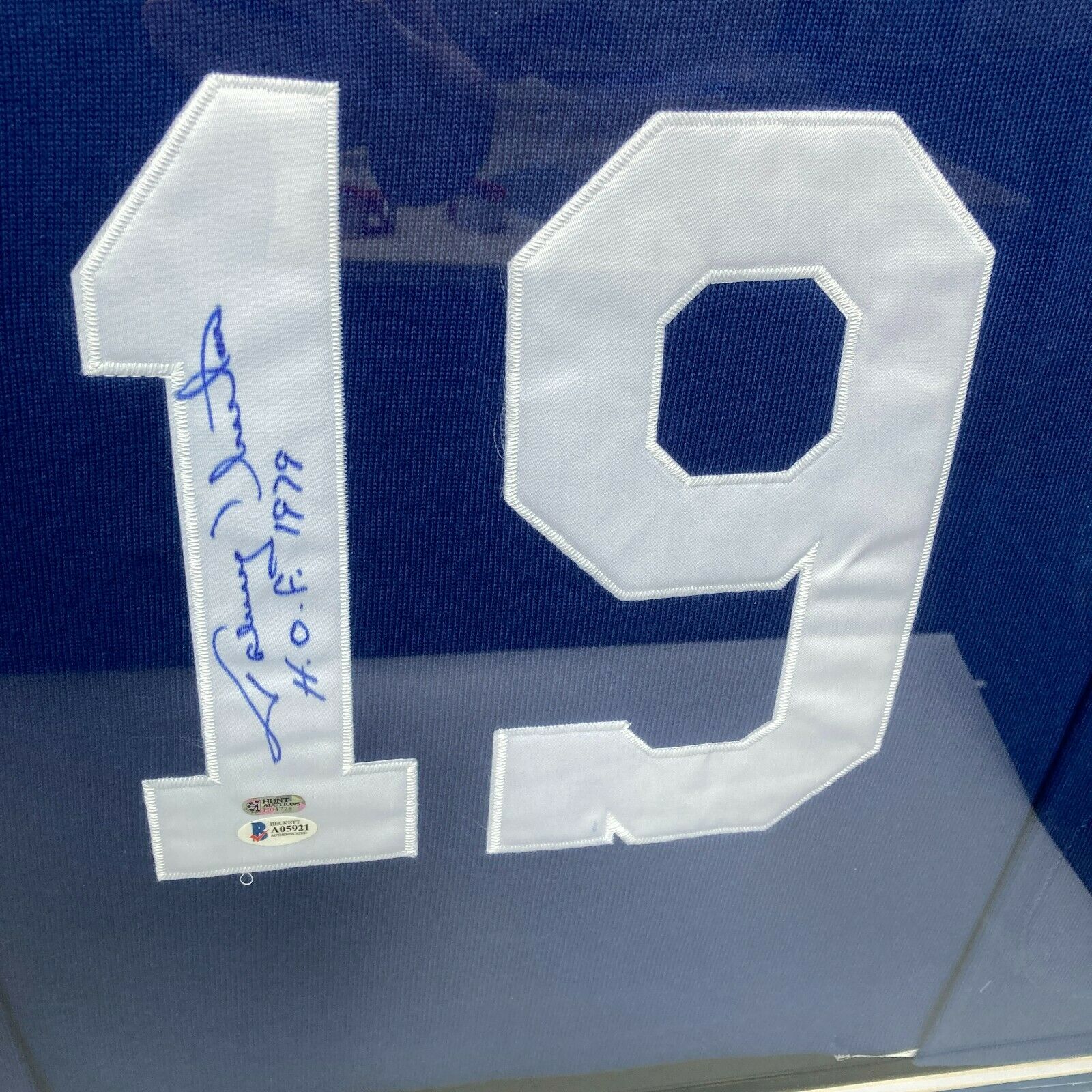 Johnny Unitas Autographed and Framed Blue Colts Jersey