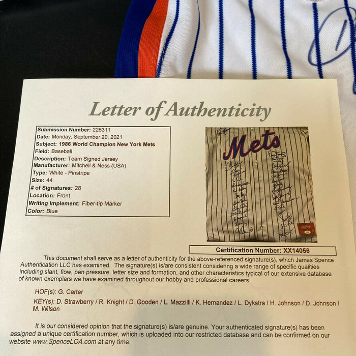 1986 New York Mets World Series Champs Team Signed Authentic Jersey JSA COA