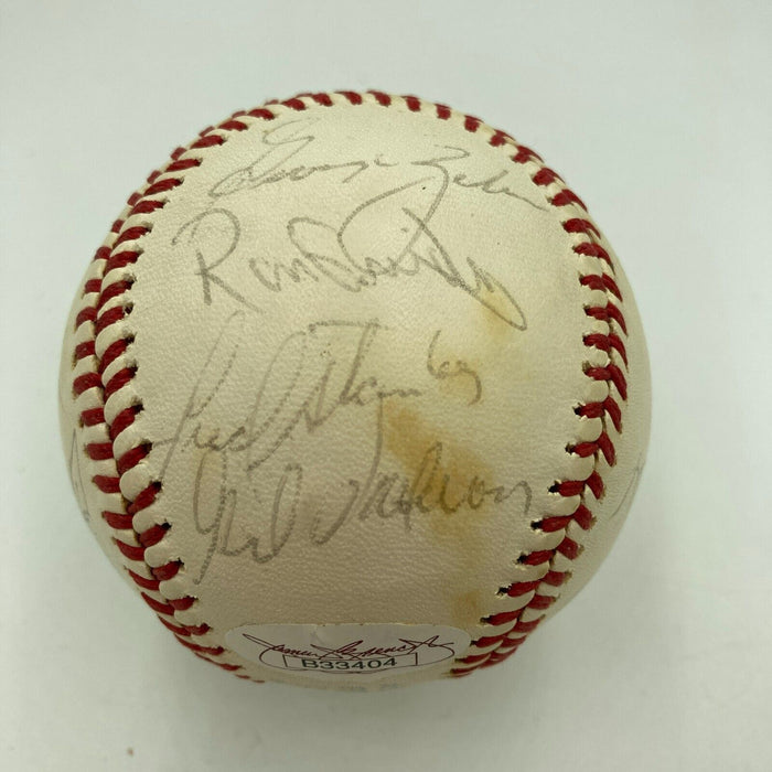 1977 NY Yankees World Series Champs Team Signed Baseball Thurman Munson JSA COA