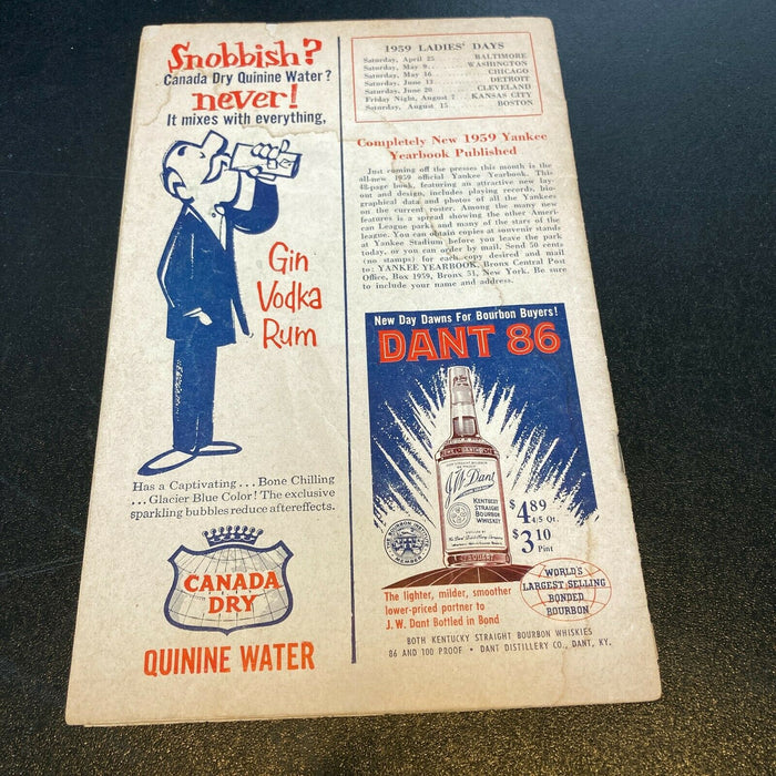 Johnny Kucks Signed Autographed 1950's New York Yankees Scorecard