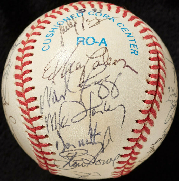 1993 New York Yankees Team Signed Baseball Don Mattingly With JSA COA