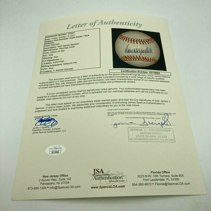 Don Drysdale Signed Official National League Baseball JSA COA