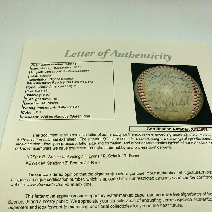Chicago White Sox HOF Legends Signed Baseball Ed Walsh Red Faber Ray Schalk JSA