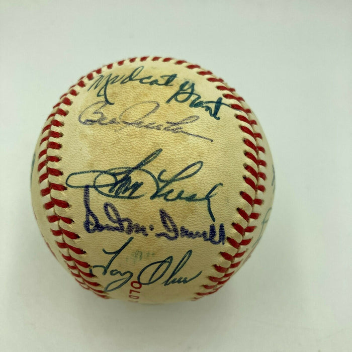 Hall Of Fame Multi Signed Cracker Jack Old Timers Game Baseball Beckett COA