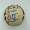 Beautiful 1960 Chicago Cubs Team Signed Baseball Ron Santo Lou Boudreau JSA COA