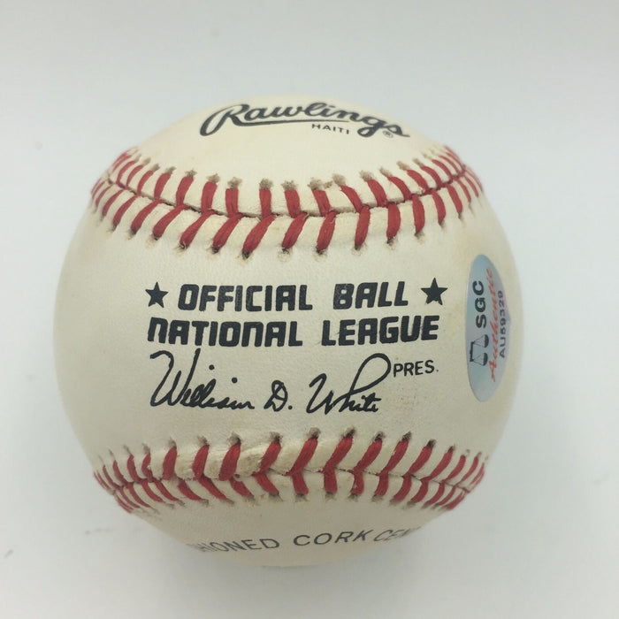 Nice Willie Mays Signed Autographed Official National League Baseball SGC COA