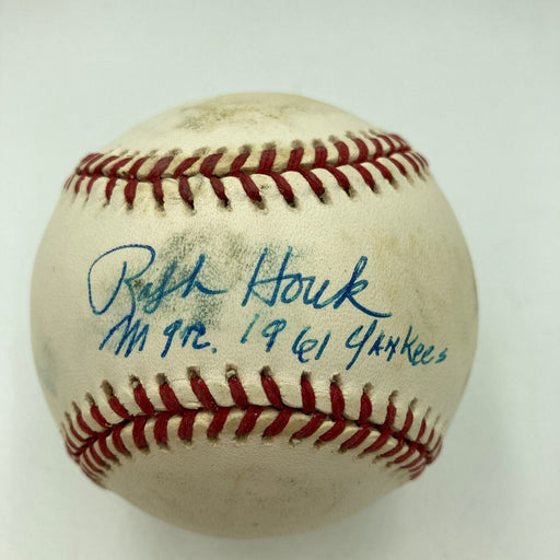 Ralph Houk Manager 1961 Yankees Manager Signed Baseball JSA COA
