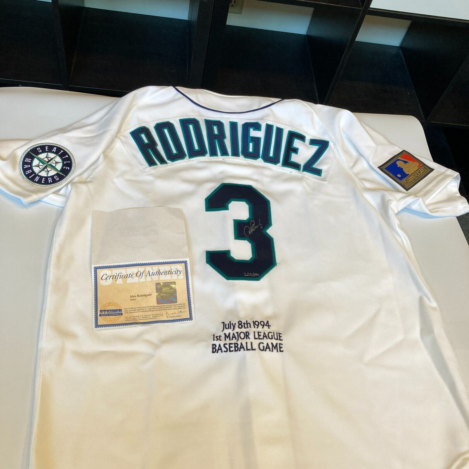 Alex Rodriguez Rookie Signed 1994 Seattle Mariners Game Model Jersey S —  Showpieces Sports