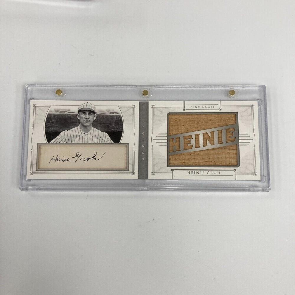 2015 National Treasures Heinie Groh Auto Game Used Bat Booklet 1/1 One Of One