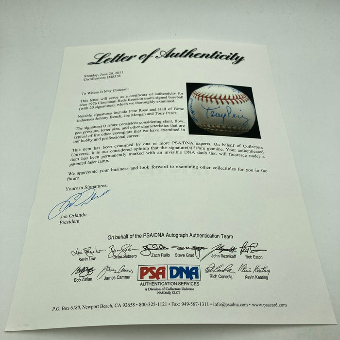 Beautiful 1976 Cincinnati Reds World Series Champs Team Signed Baseball PSA DNA