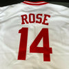 Pete Rose Hit King #4256 Signed Inscribed Cincinnati Reds STAT Jersey JSA COA