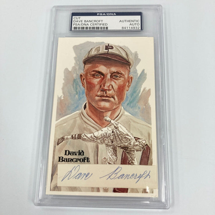 Dave Bancroft Signed Hall Of Fame Perez Steele Postcard Cut Signature PSA DNA