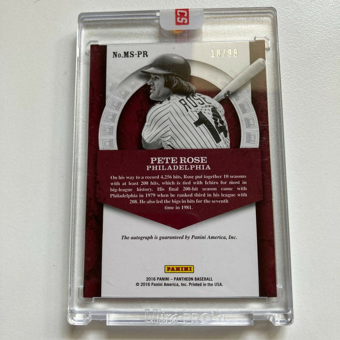 2016 Panini Pete Rose #18/99 Signed Autographed Baseball Card Auto