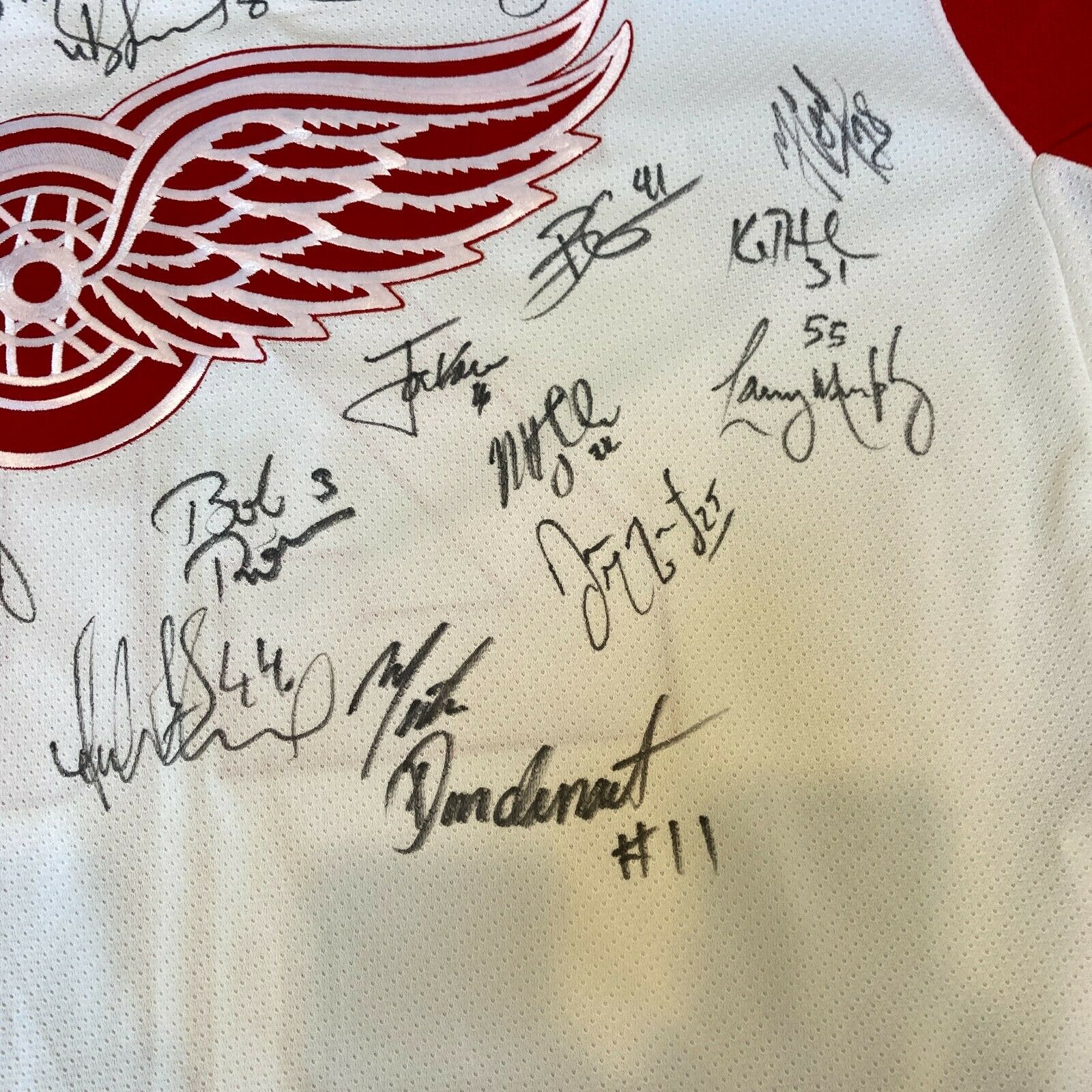 Detroit Red Wings 1955 Stanley Cup Team Signed Vintage CCM Jersey