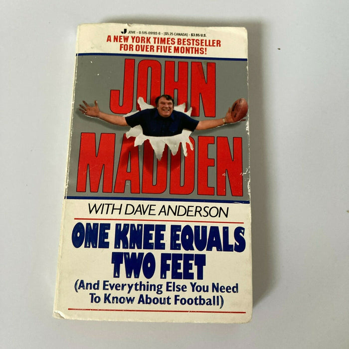 John Madden Signed One Knee Equals Two Feet Football Book JSA COA