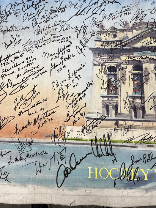 Beautiful NHL Hockey Hall Of Fame Signed Original 31x42 Art 195 Sigs! Beckett