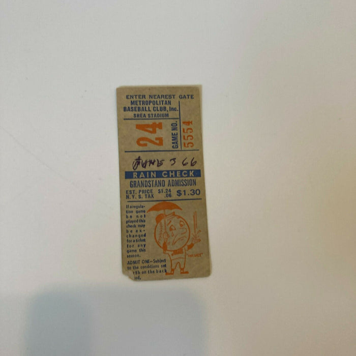 1966 New York Mets Vintage Program With Original Ticket