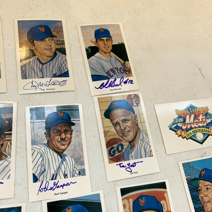 1969 New York Mets Ron Lewis Postcard Signed Complete Set 27 Sigs W/ Tom Seaver