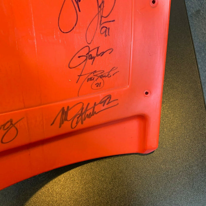 New York Giants Legends Signed Seatback Eli Manning Michael Strahan Steiner COA
