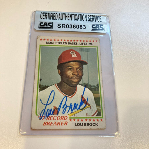 1978 Topps Lou Brock Signed Baseball Card CAS Certified Auto