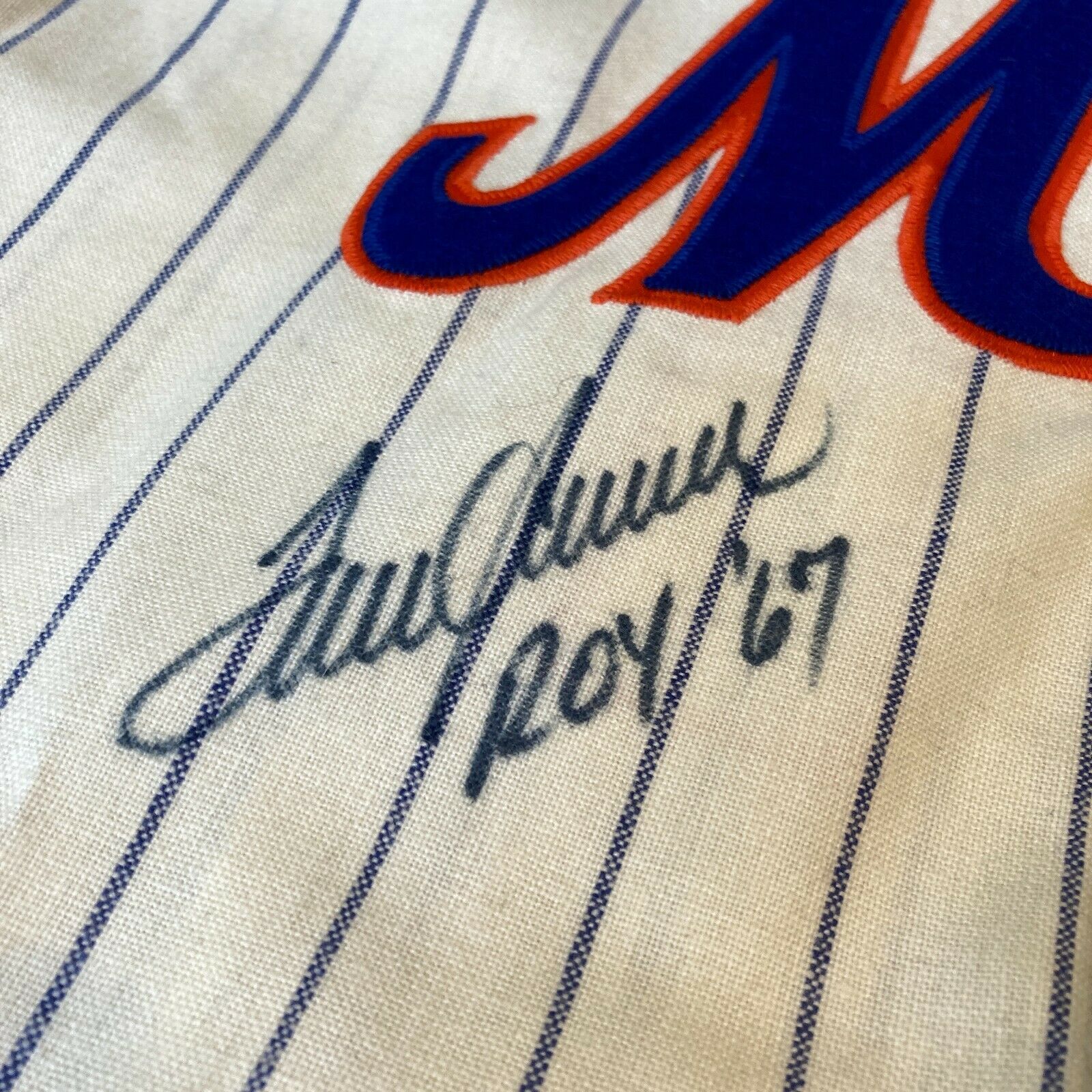 1967 Tom Seaver Game Worn New York Mets Rookie Jersey, MEARS