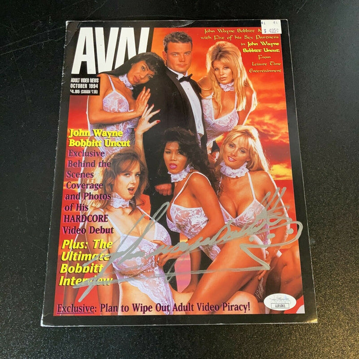 John Wayne Bobbitt Signed Autographed AVN Magazine With Knife Drawing JSA COA