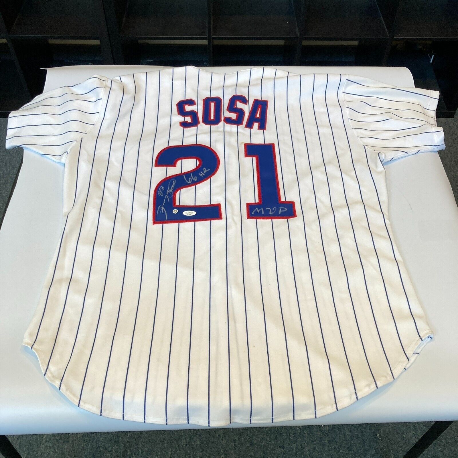 Sammy Sosa 66 Home Runs Mvp Signed Chicago Cubs 1998 Game Model Jersey Jsa  Coa