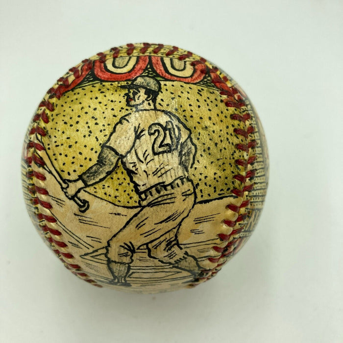 Ed Kranepool 1962 New York Mets Hand Painted George Sosnak Art Baseball Signed