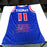 Isiah Thomas Signed Detroit Pistons STAT Jersey JSA COA DAMAGED