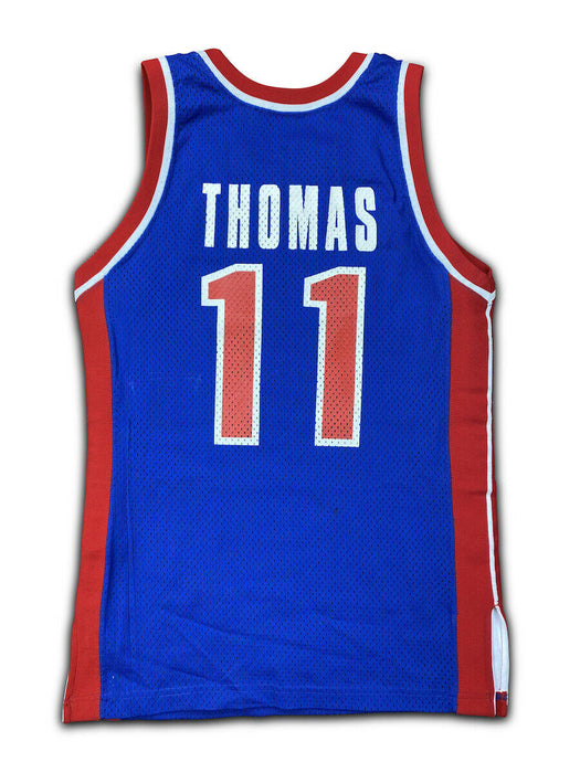 Isaiah Thomas 1992-93 Signed Detroit Pistons Game Issued Jersey PSA DNA & MEARS