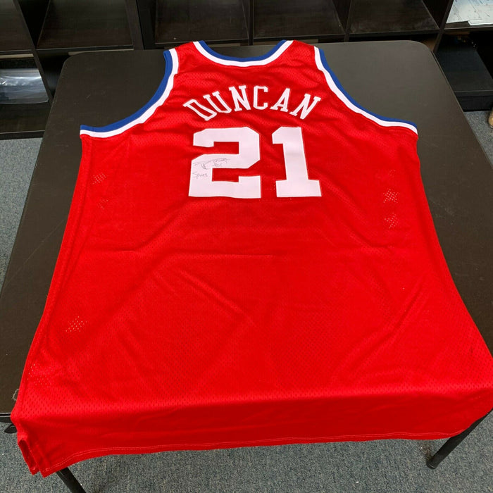 Beautiful Tim Duncan Signed Inscribed Authentic 2003 All Star Game Jersey JSA