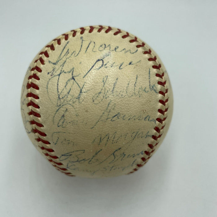 1955 New York Yankees Team Signed Baseball With Mickey Mantle JSA COA